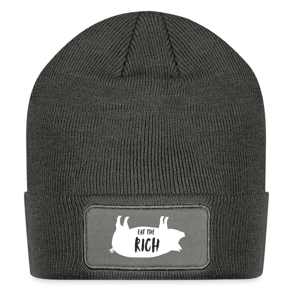 Eat The Rich Beanie - charcoal grey