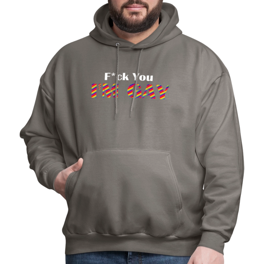 F You I'm Gay Hoodie - asphalt gray