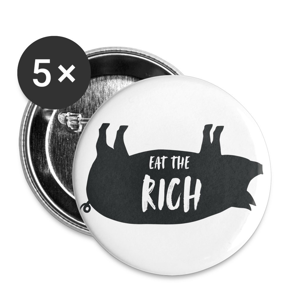 Eat The Rich Buttons large 2.2'' (5-pack) - white