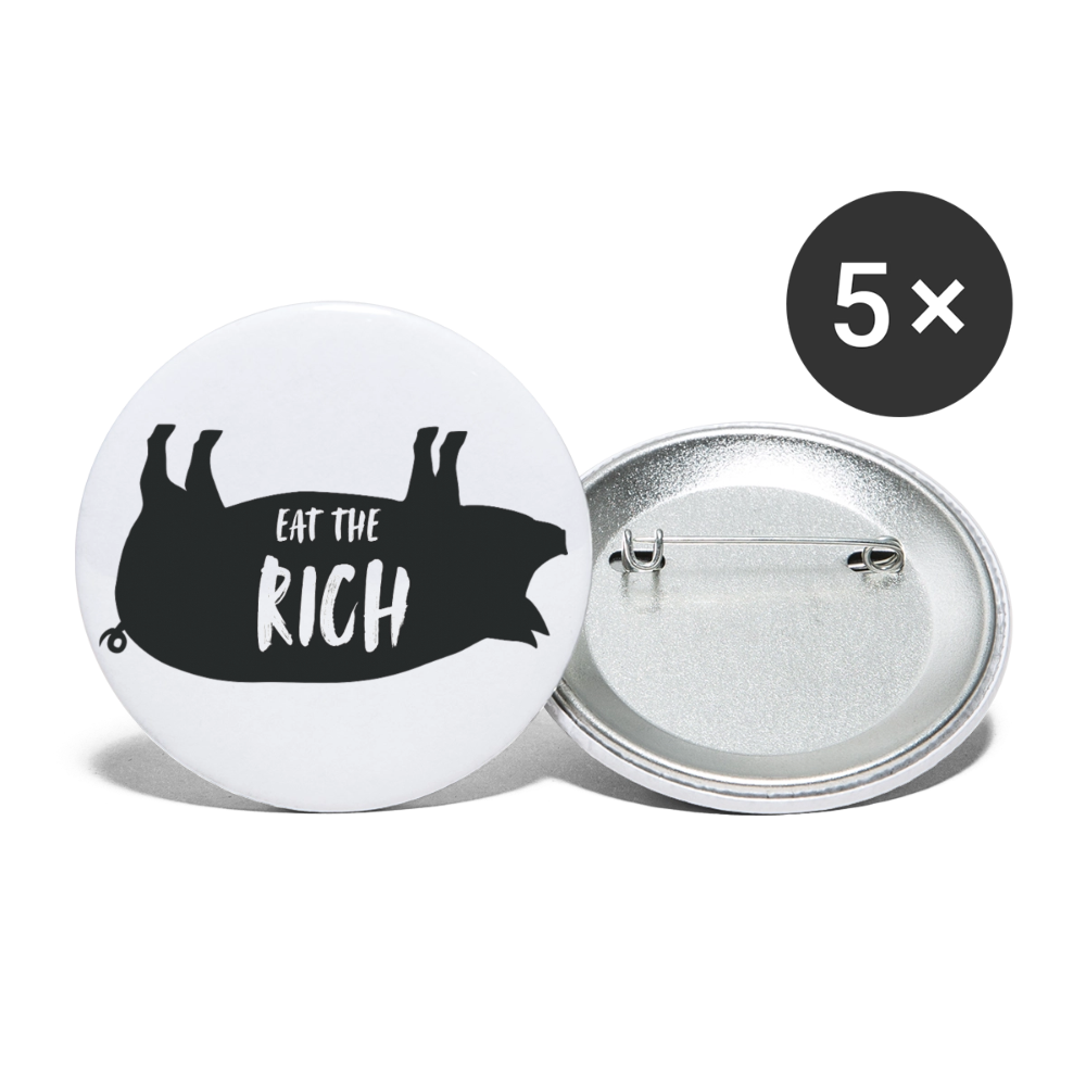 Eat The Rich Buttons large 2.2'' (5-pack) - white