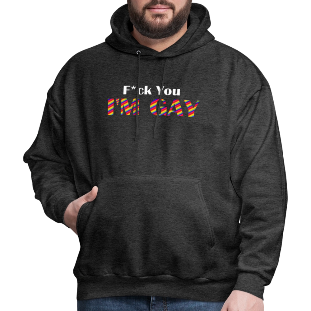 F You I'm Gay Hoodie - charcoal grey