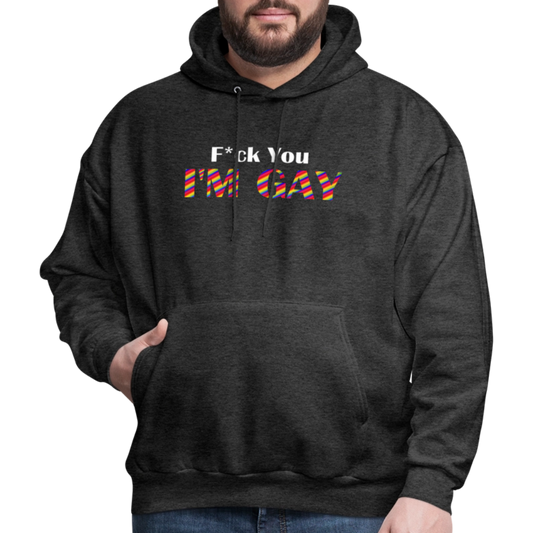 F You I'm Gay Hoodie - charcoal grey