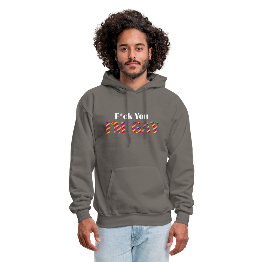 F You I'm Gay Hoodie - asphalt gray