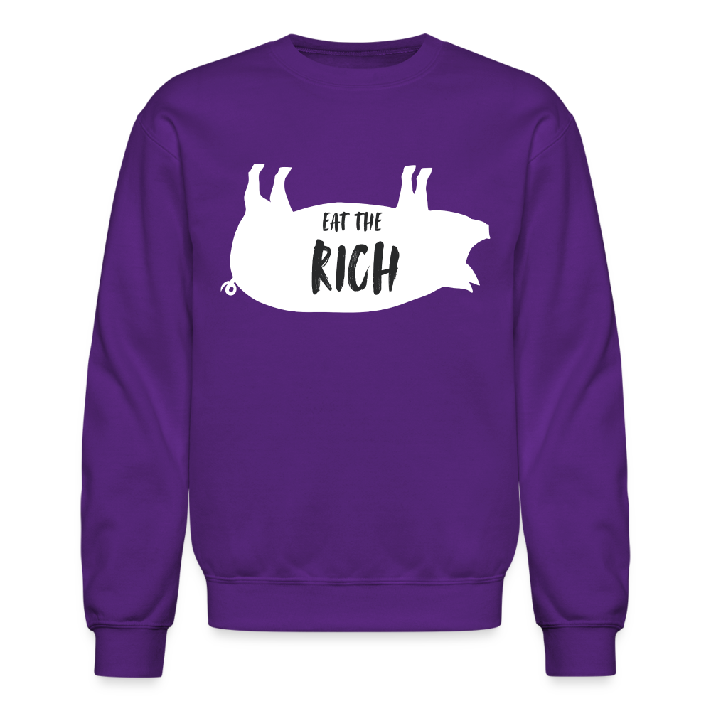 Eat The Rich Crewneck Sweatshirt - purple