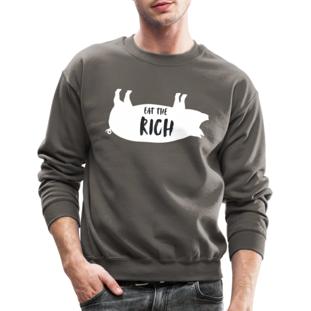 Eat The Rich Crewneck Sweatshirt - asphalt gray