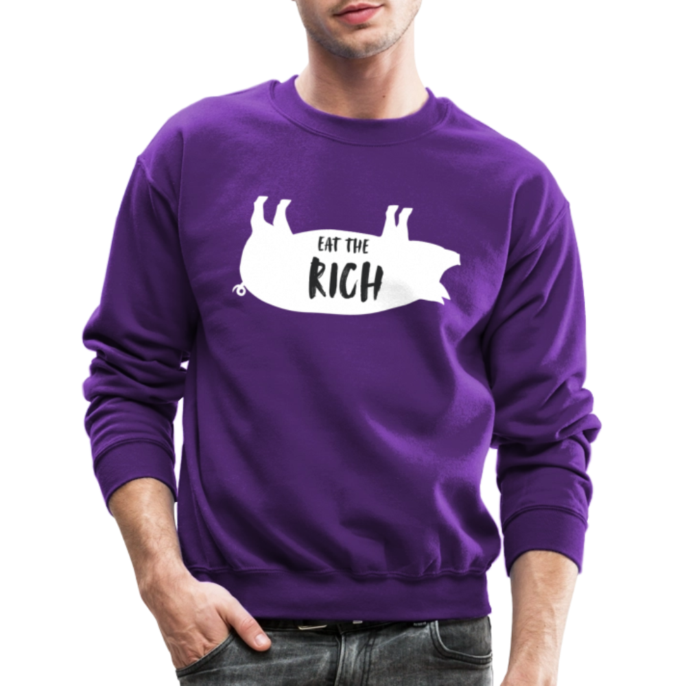 Eat The Rich Crewneck Sweatshirt - purple